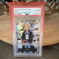 One Piece CCG Sabo OP13-120 Carrying on His Will Parallel Foil EN PSA 10 - Image 1