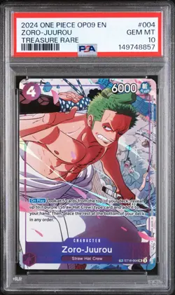 PSA 10 2024 ONE PIECE OP09 EMPERORS IN THE NEW WORLD 004 ZORO-JUUROU TR - Image 1