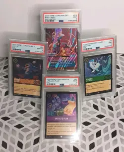 Disney Lorcana 2024 PSA Graded 4-Card Lot: King Candy #218 Enchanted - Image 1