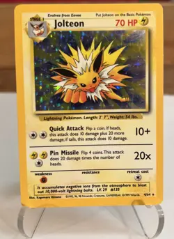 Jolteon 4/64 No Symbol Jungle Set - Holo Pokemon Card - NM - Image 1