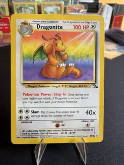 Dragonite 19/62 Fossil Regular Non Holo Vintage Pokemon Card - Image 1