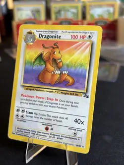 Dragonite 19/62 Fossil Regular Non Holo Vintage Pokemon Card - Image 3