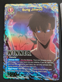 Sung JinWoo Winner/Union Arena Solo Leveling Action Point Card AP01 Foil Promo - Image 2