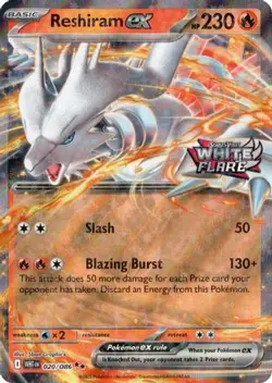 Reshiram ex (White Flare Stamped) 020/086 Miscellaneous Cards & Products NM - Image 3