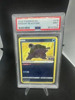 Radiant Blastoise 018/078 Pokemon TCG Card PSA 9 Mint Pokemon Go 2022 - Image 1