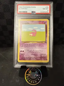 1999 Pokemon Fossil Slowpoke #55/62 PSA 8 NM-MT WOTC Vintage Card - Image 1