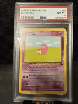 1999 Pokemon Fossil Slowpoke #55/62 PSA 8 NM-MT WOTC Vintage Card - Image 2
