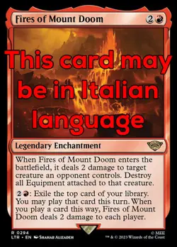 MTG FIRES OF MOUNT DOOM 294 EXC - FIAMME DEL MONTE FATO - LTR X IT - MAGIC - Image 1