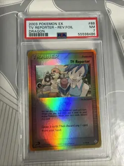 Pokemon TCG TV Reporter 88/97 EX Dragon Reverse Holo Uncommon PSA 7 Near Mint - Image 1