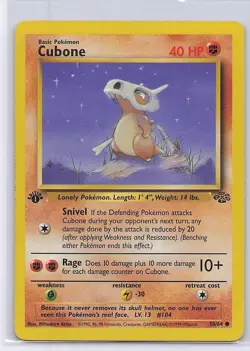 Cubone 50/64 Common Jungle Pokemon 1st Edition Moderately Played - Image 1