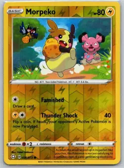 Morpeko 036/072 Common Shining Fates Pokemon Reverse Holo Near Mint - Image 1