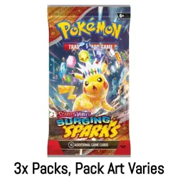 3x Packs, Surging Sparks S&V Pokemon Booster (Pack Art Varies) - Image 1