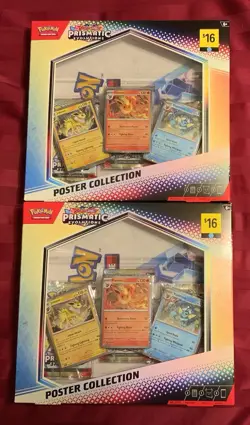 2 Pokemon TCG SV8.5 Prismatic Evolutions Poster Collection Boxes Promo Swirls 🔥 - Image 1