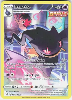 Banette TG07/TG30 Holo Trainer Gallery Rare Lost Origin Trainer Gallery Pokemon - Image 1