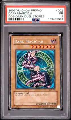 PSA 1 Dark Magician DDS-002 Dark Duel Stories Prismatic Secret Rare Promo YUGIOH - Image 1