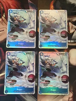 Buggy One Piece TCG OP16-048 Foil Lot 4 SR all NM playset the time of battle - Image 1