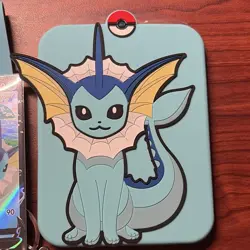Pokemon S-Chinese Vaporeon Keychain Card Guard Display and Vaporeon V Card - Image 2