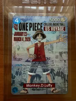 Monkey D. Luffy P-055 One Piece College Basketball US Voyage Promo Card NM - Image 1