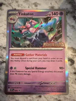 Tinkaton 105/193 Paldea Evolved Cosmos Holo Rare PARTIAL SWIRL Pokemon Card NM - Image 1