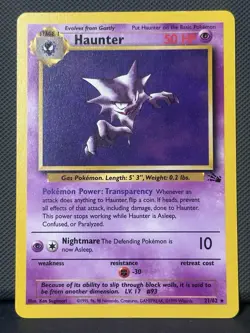 Haunter 21/62 Fossil Rare Non-Holo Vintage 1999 Pokemon Card NM - Image 1