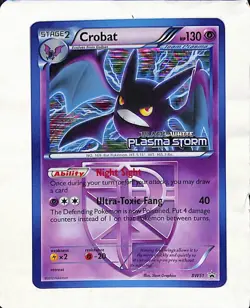 Pokemon Card - Crobat Plasma Storm Promo BW51 Holo - Pre Release Stamped Promo - Image 1