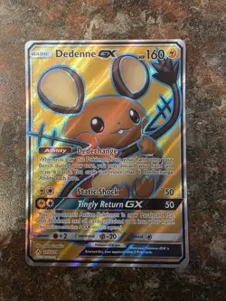 Pokemon TCG Dedenne GX Full Art Ultra Rare Holo Card Unbroken Bonds 195/214 - Image 1