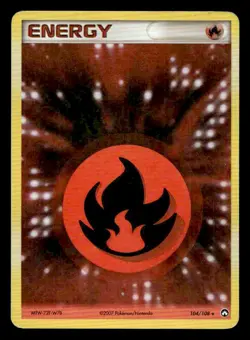 Pokemon Card Power Keepers Fire Energy 104/108 Rare Holo - Image 1
