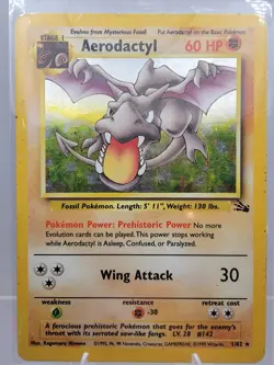 Aerodactyl 1/62 Fossil Holo Vintage 1999 Pokemon Card Moderately Played - Image 1