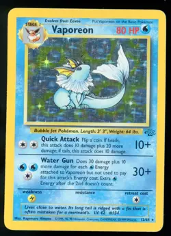 Vaporeon Jungle 12/64 Holo Unlimited Holo Rare Pokemon Card WOTC V5 - Image 1
