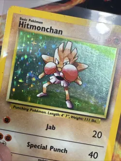 Pokemon TCG Hitmonchan Base Set Holo Unlimited Rare Card 7/102 MP Condition - Image 3