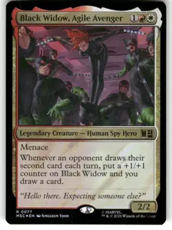 Black Widow, Agile Avenger (Surge Foil) 77 Holo Commander: Marvel Super Heroes - Image 1