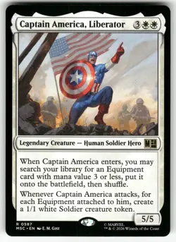 Captain America, Liberator 587 Commander: Marvel Super Heroes MTG NM - Image 1