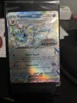 Stamped Vaporeon EX 023/131 Pokemon Prismatic Evolutions Surprise Box Sealed - Image 1