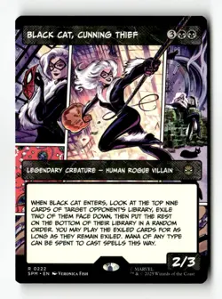 Black Cat, Cunning Thief (Borderless) 222 Marvel's Spider-Man Rare NM - Image 2
