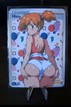 Misty | Full Art Custom Made Pokemon Style Waifu ACG Trainer Art Card - Image 1