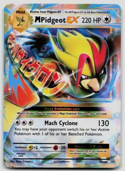M Pidgeot EX 65/108 Evolutions Holo Pokemon LP - Image 1