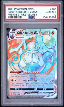 Chandelure Vmax 265/264 Secret Fusion Strike Pokemon PSA 10 - Image 1