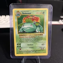 Pokemon TCG Venusaur 15/102 Base Set Unlimited Holo Rare HP DMG - Image 1