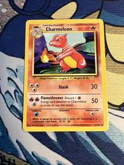 1999 Vintage Pokemon Charmeleon Base Set Non-Holo Uncommon #24/102 LP-MP - Image 1