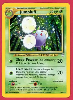 Pokemon - Neo Genesis - Jumpluff 7/111 Unlimited Holo Rare - Heavily Played - Image 1