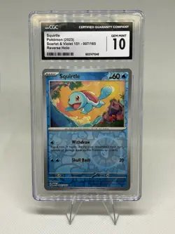 Pokemon 151 Squirtle Reverse Holo 007/165 CGC 10 Gem Mint Scarlet & Violet - Image 1