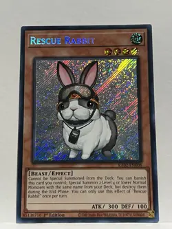 Rescue Rabbit RA02-EN008 Secret Rare NM 1st Edition Yugioh TCG - Image 1