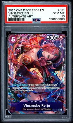 PSA 10 - One Piece CCG Vinsmoke Reiju Alt Art Holo Gem Mint TCG - Image 1