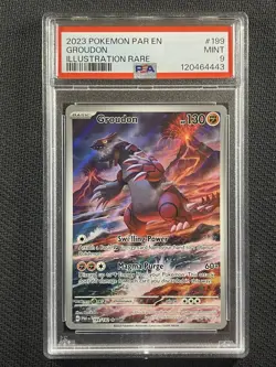 Pokemon Cards PSA 9 Mint Groudon Illustration Rare Paradox Rift S&V 199/182 - Image 1