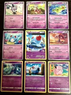 Pokemon Card Lot 19 Pink Beach Ocean Marill Slowking Clefairy Aesthetic Bundle - Image 2
