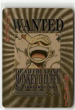 MONKEY D LUFFY One Piece Anime GOLD FOIL FAN ART Custom Collectible Card - Image 1
