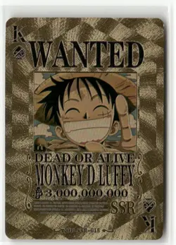 MONKEY D LUFFY One Piece Anime GOLD FOIL FAN ART Custom Collectible Card - Image 1