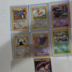 Pokemon TCG Vintage Base Set Lot 7 Cards 1999 Holo Hitmonchan Snorlax Gengar - Image 1
