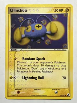 Pokemon TCG - Chinchou 50/92 Ex Legend Maker Pokemon Card - Image 1