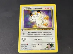Giovanni's Meowth 74/132 - Gym Challenge Pokemon Card 1st Edition - LP FREE SH - Image 1